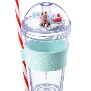Brand New Starbucks Korea Christmas Rudolph Figure Cold cup Tumbler 473ml
